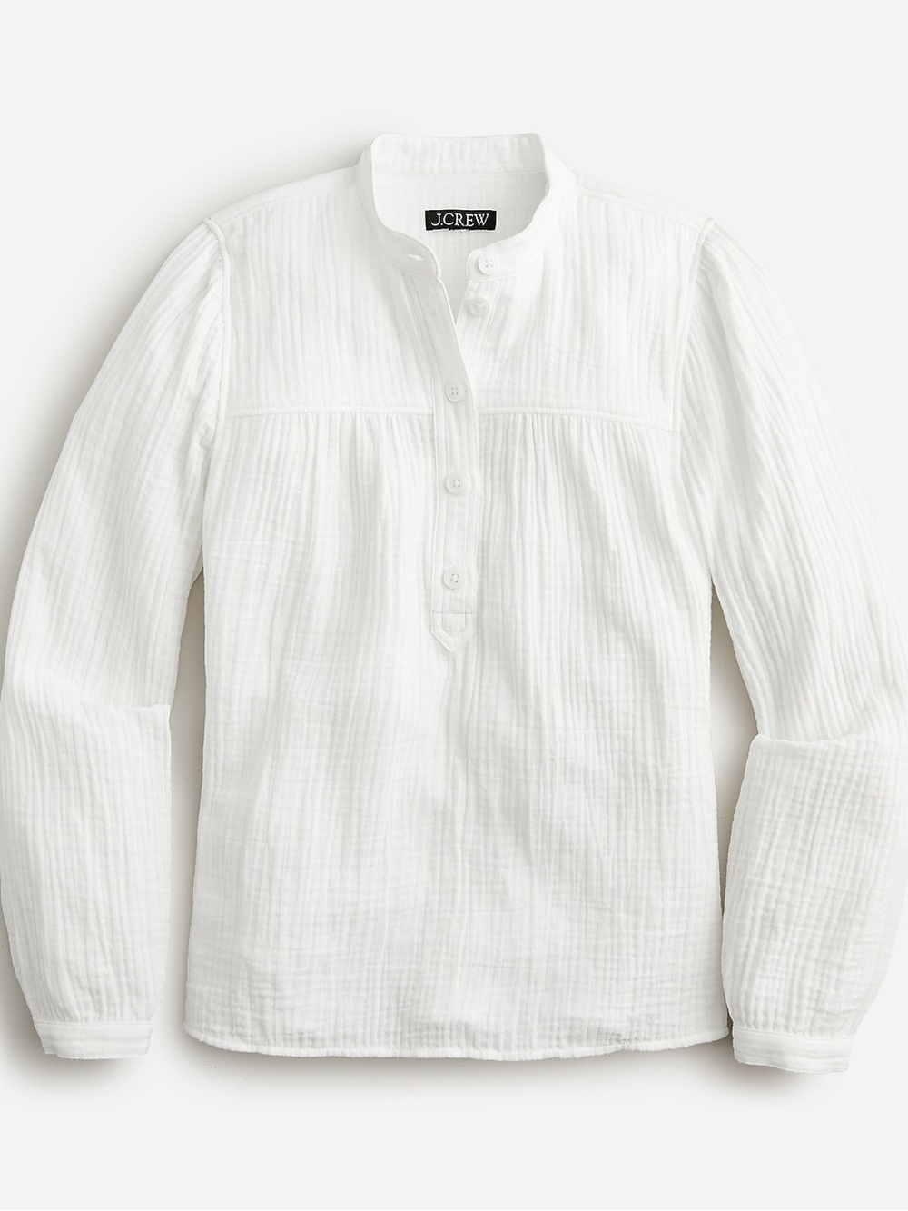 J. Crew White Cotton Fresco Top in Soft Gauze